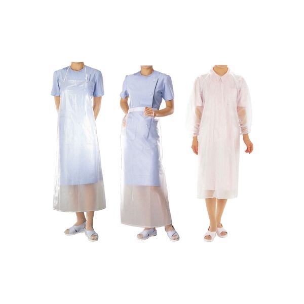 日本医理器材 ビニール前掛（胸前掛） 413853 23-2773-0001 1セット（5枚）（直送品）