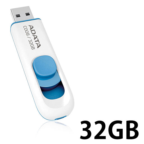 ADATA USB2.0対応スライド式USBメモリー32GB AC008-32G-RWE 1本 - アスクル