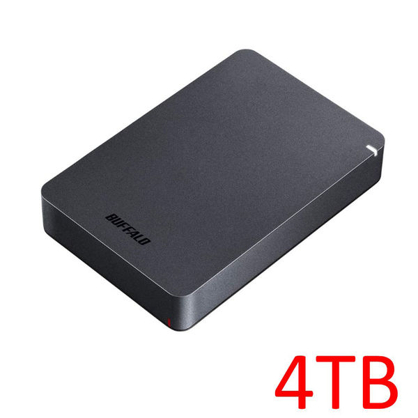 バッファロー USB3.1（Gen.1）対応 耐衝撃ポータブルHDD 4TB ブラック ...