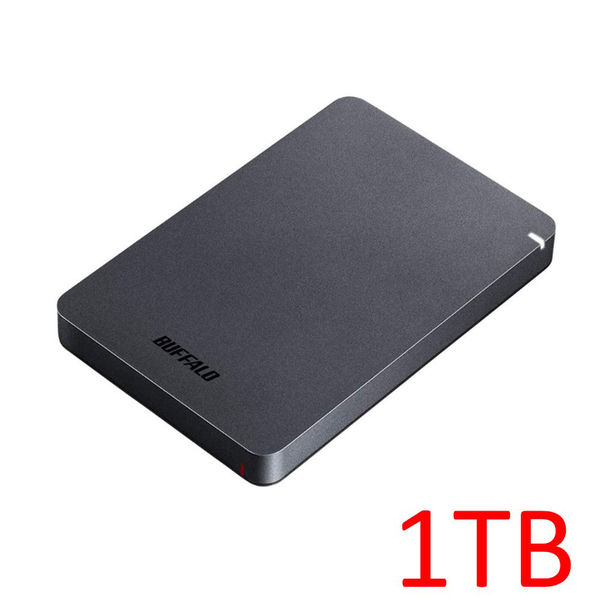 バッファロー USB3.1（Gen.1）対応 耐衝撃ポータブルHDD 1TB ブラック HD-PGF1.0U3-BKA 1台 - アスクル