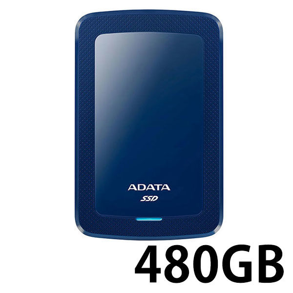 ADATA ポータブルSSD 480GB ブルー ASV300-480GC31-CBL - アスクル