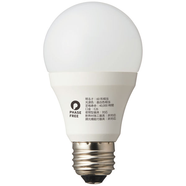 ヤザワコーポレーション（YAZAWA） 一般電球形 蓄光LED電球 40W形 E26 広配光 昼白色 LDA5NGFAS  オリジナル