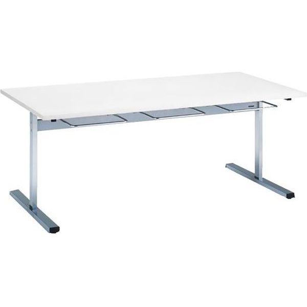 オカムラ ランチテーブル ミーティングテーブル T字脚 ハンガー付 幅1800×奥行900×高さ720mm ホワイト 9312AA MP06 1台（直送品）