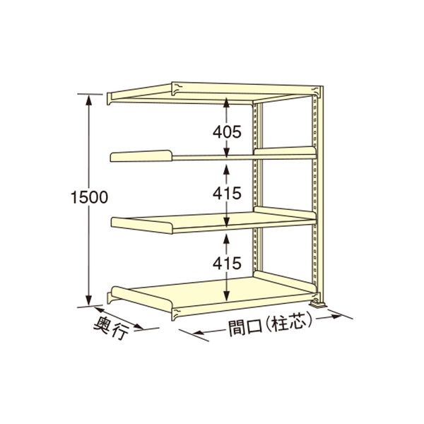 扶桑金属工業 【車上渡し】 中量ラック WS1509M04R 450×890×1500mm（直送品）