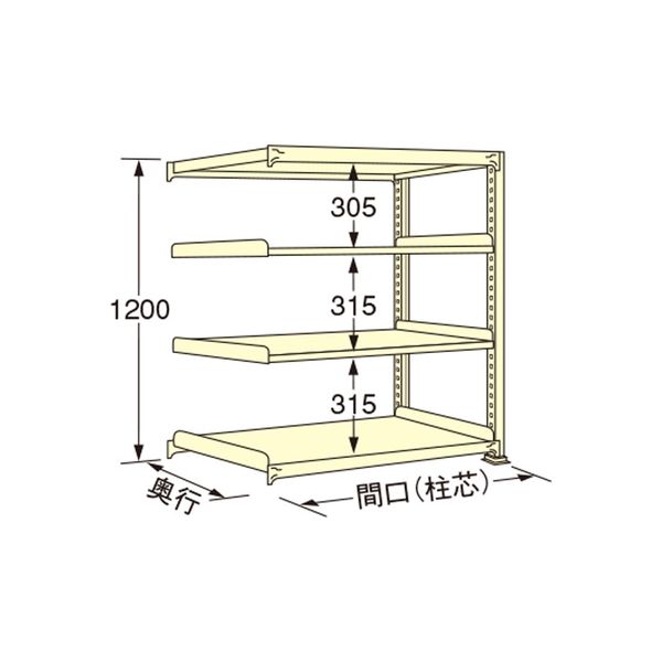 扶桑金属工業 【車上渡し】 中量ラック WS1215M04R 450×1490×1200mm（直送品）