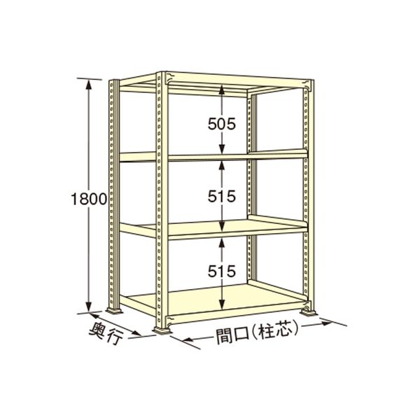 扶桑金属工業 【車上渡し】 中量ラック WS1812M04T 450×1190×1800mm（直送品）