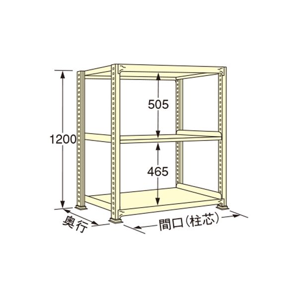 扶桑金属工業 【車上渡し】 中量ラック WS1212S03T 300×1190×1200mm（直送品）