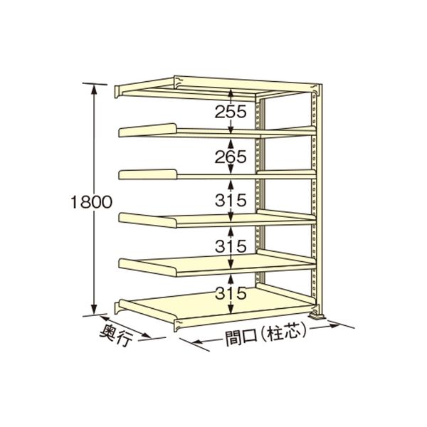 扶桑金属工業 【車上渡し】 中量ラック WS1812L06R 600×1190×1800mm（直送品）