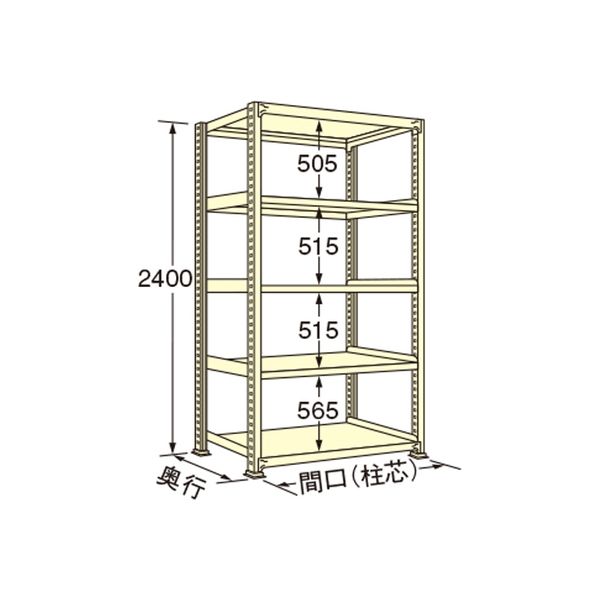 扶桑金属工業 【車上渡し】 中量ラック WS2412M05T 450×1190×2400mm（直送品）