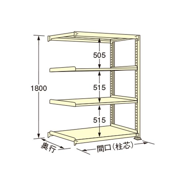 扶桑金属工業 【車上渡し】 中量ラック WS1809M04R 450×890×1800mm（直送品）