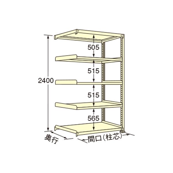 扶桑金属工業 【車上渡し】 中量ラック WS2412L05R 600×1190×2400mm（直送品）