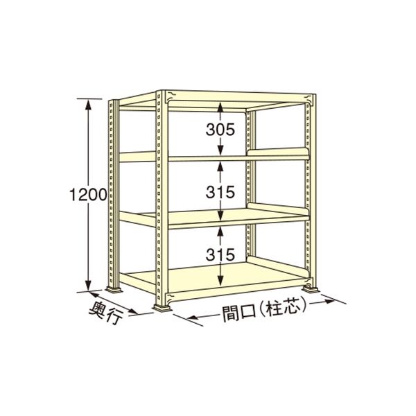 扶桑金属工業 【車上渡し】 中量ラック WS1215M04T 450×1490×1200mm（直送品）