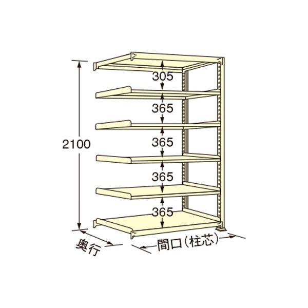 扶桑金属工業 【車上渡し】 中量ラック WS2112M06R 450×1190×2100mm（直送品）