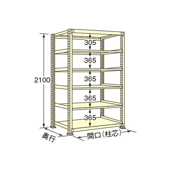 扶桑金属工業 【車上渡し】 中量ラック WS2118S06T 300×1790×2100mm（直送品）