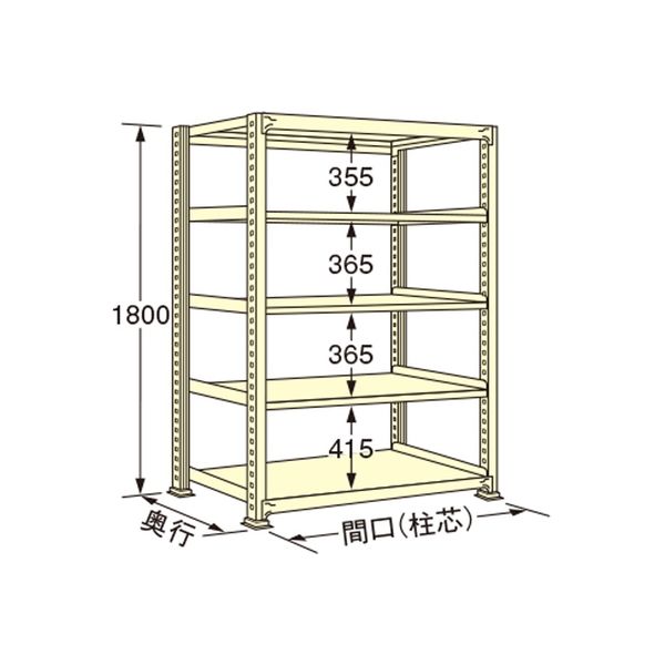 扶桑金属工業 【車上渡し】 中量ラック WS1812S05T 300×1190×1800mm（直送品）