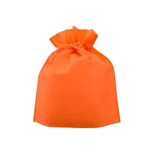 不織布巾着 オレンジ SW2528-25 1セット（1000枚）（直送品）