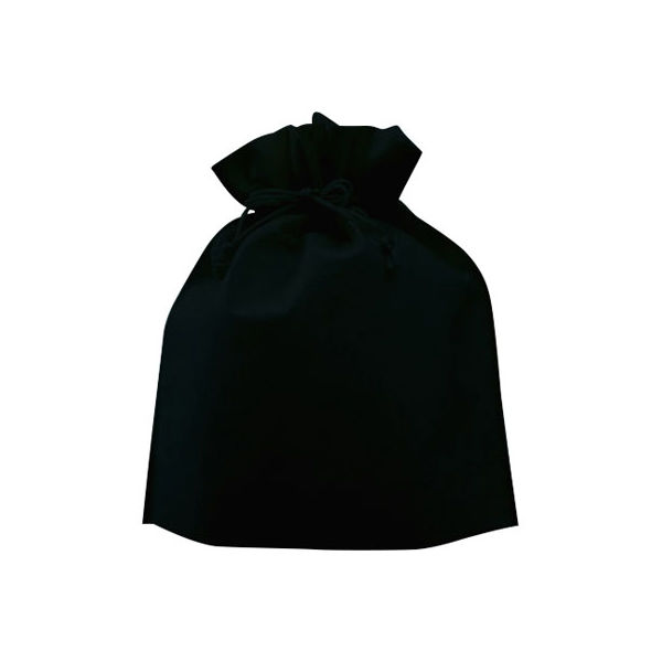 不織布巾着 ブラック SW2528-40 1セット（1000枚）（直送品）