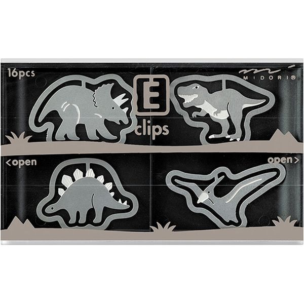 デザインフィル エッチングクリップス　恐竜柄 43363006 1箱（4型×4個入）