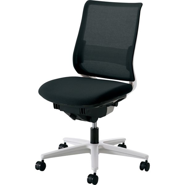 コクヨ ミトラ 回転イス スタンダードバック 可動肘 ナイロンキャスター メッシュ ランバー無 Wグレー/Pブルー/ホワイト 1脚(メーカ