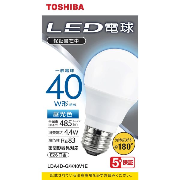 東芝 LED電球 LDA4D-G/K40V1E 1個