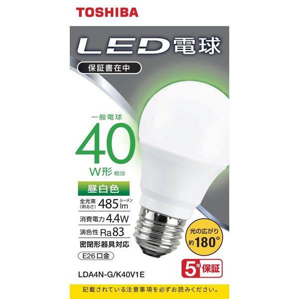 東芝 LED電球 LDA4N-G/K40V1E 1個
