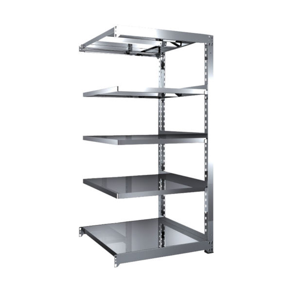 TRUSCO ステンレス製中量ボルトレス棚 SM3型 W900×D921×H1800 5段 連結 SM3-6395B 1台(1個)（直送品）