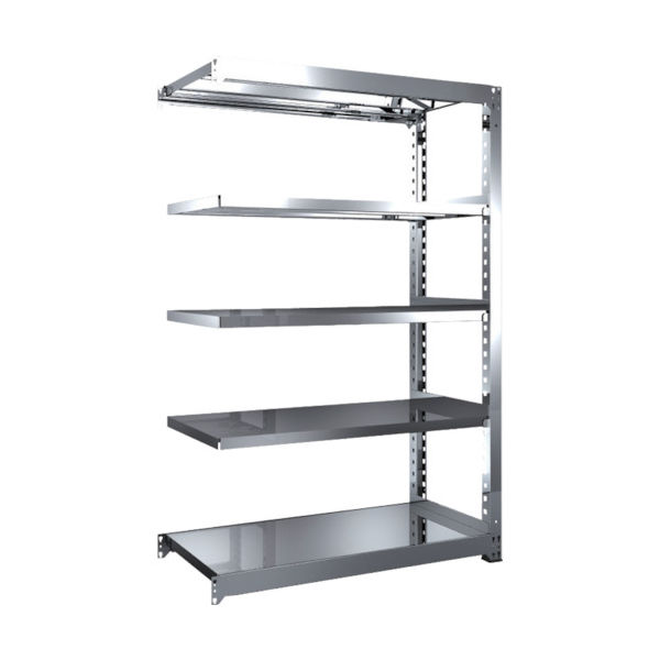 TRUSCO ステンレス製中量ボルトレス棚 SM3型 W1200×D571×H1800 5段 連結 SM3-6465B 1台(1個)（直送品）