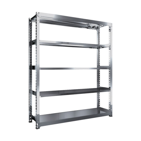 TRUSCO ステンレス製中量ボルトレス棚 SM3型 W1800×D471×H2100 5段 単体 SM3-7655 1台(1個)（直送品）