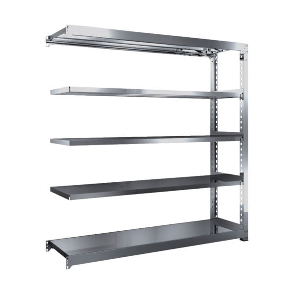 TRUSCO ステンレス製中量ボルトレス棚 SM3型 W1800×D471×H1800 5段 連結 SM3-6655B 1台(1個)（直送品）
