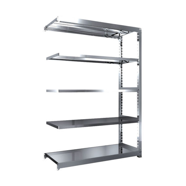 TRUSCO ステンレス製中量ボルトレス棚 SM3型 W1500×D571×H2100 5段 連結 SM3-7565B 1台(1個)（直送品）