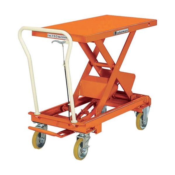 ビシャモン ハンドリフター リフターBX(手動式)(足踏みペダル式) 均等荷重750kg テーブル寸法1010×518mm BX-75 1台（直送品）