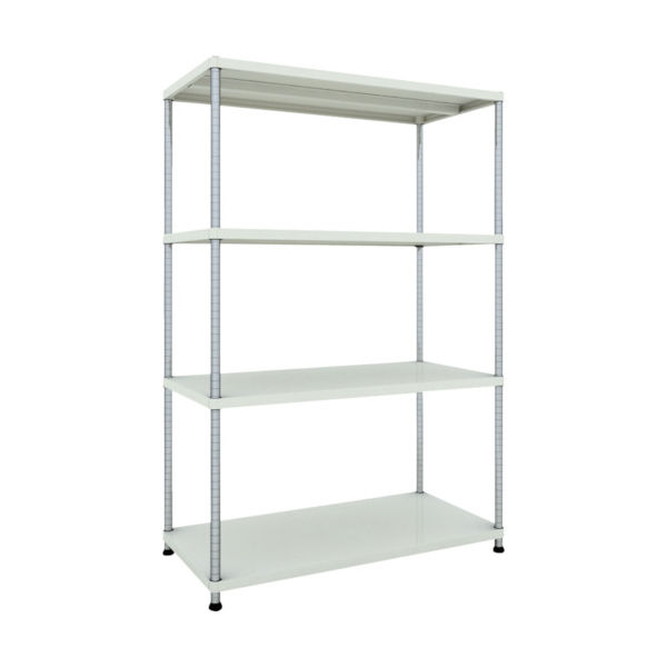 TRUSCO スチールラック フェニックスラック 1200X600 4段 W色 抗菌粉体塗装 PER-6464-W 1台(1個)（直送品）