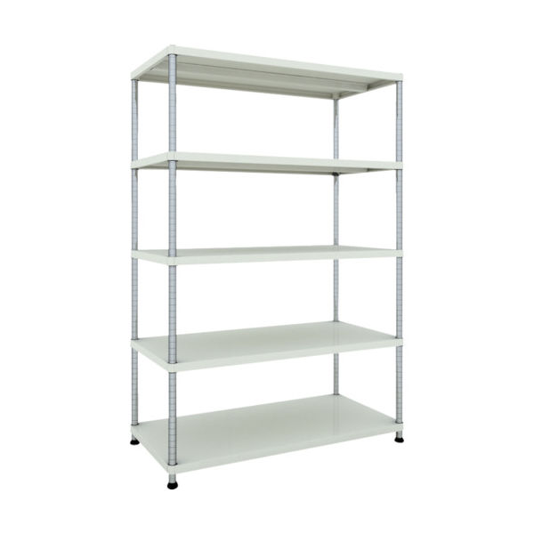 TRUSCO スチールラック フェニックスラック 1200X600 5段 W色 抗菌粉体塗装 PER-6465-W 1台(1個)（直送品）