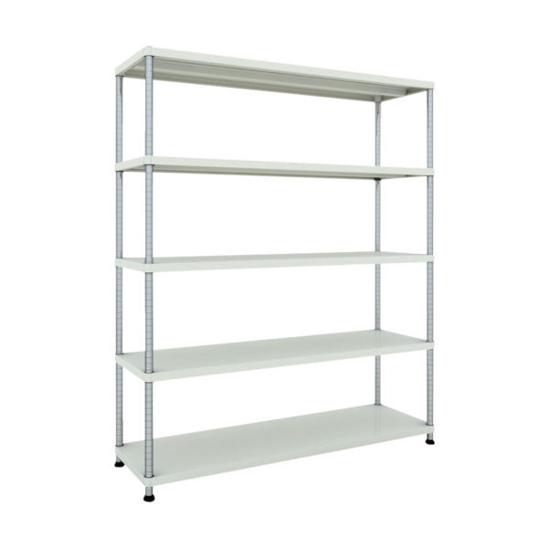 TRUSCO スチールラック フェニックスラック 1500X450 5段 W色 抗菌粉体塗装 PER-6545-W 1台(1個)（直送品）