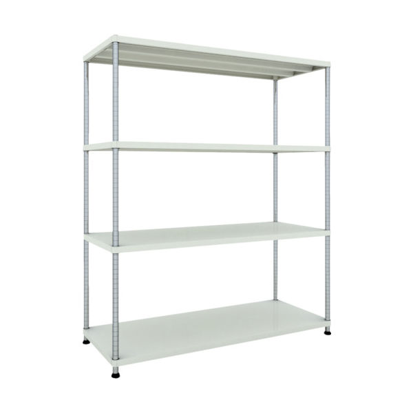 TRUSCO スチールラック フェニックスラック 1500X600 4段 W色 抗菌粉体塗装 PER-6564-W 1台(1個)（直送品）