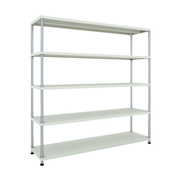 TRUSCO スチールラック フェニックスラック 1800X450 5段 W色 抗菌粉体塗装 PER-6645-W 1台(1個)（直送品）