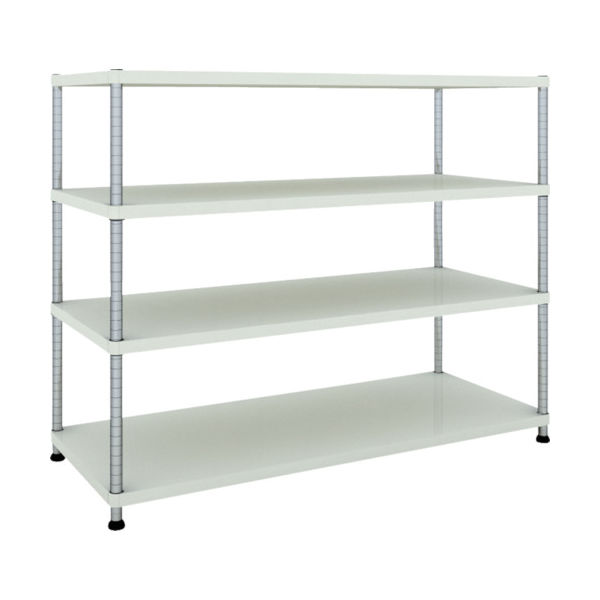 TRUSCO スチールラック フェニックスラック 1500X600 4段 W色 抗菌粉体塗装 PER-4564-W 1台(1個)（直送品）