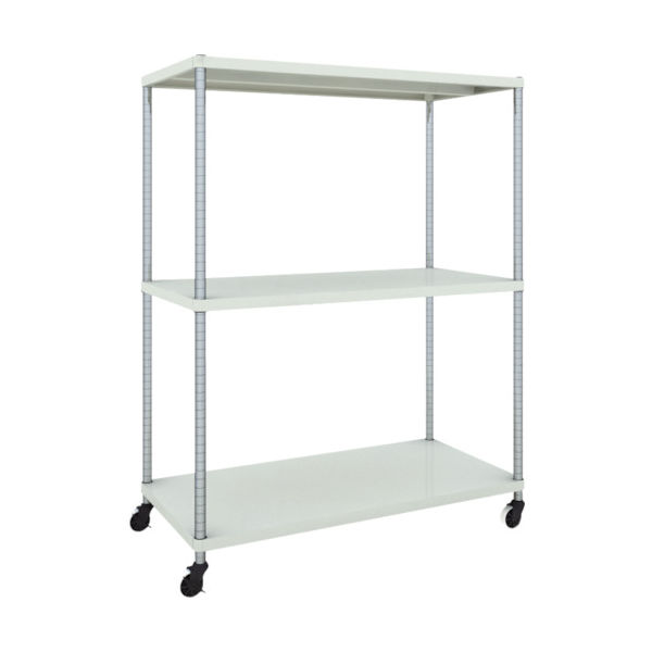 TRUSCO フェニックスラック 1200X600 3段 U車輪付 W色 抗菌粉体塗装 PER-5463-U125-W 1台(1個)（直送品）