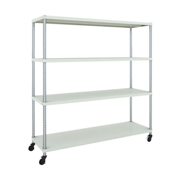 TRUSCO フェニックスラック 1500X450 4段 U車輪付 W色 抗菌粉体塗装 PER-5544-U125-W 1台(1個)（直送品）