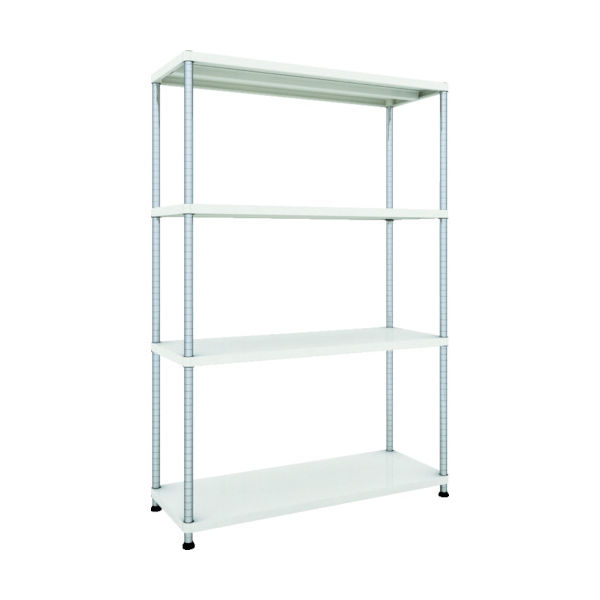 TRUSCO スチールラック フェニックスラック 1200X450 4段 W色 抗菌粉体塗装 PER-6444-W 1台(1個)（直送品）