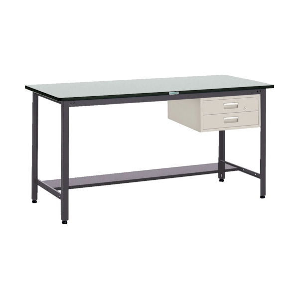 TRUSCO 中荷重立作業台(500kg)HAEW型 900X600XH885 2段引出付 ダークグレー色 HAEWR-0960F2 1台（直送品）