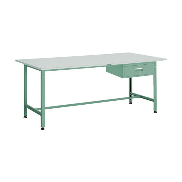 トラスコ中山 TRUSCO 軽荷重作業台(300kg)AE型 1800X900XH740 1段引出付 グリーン色 RAE-1809F1 1台（直送品）