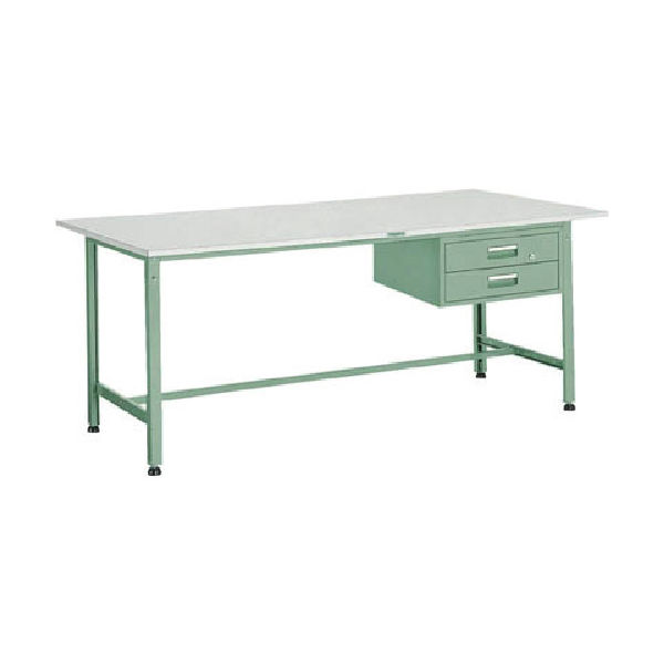 トラスコ中山 TRUSCO 軽荷重作業台(300kg)AE型 900X600XH740 2段引出付 グリーン色 RAE-0960F2 1台（直送品）