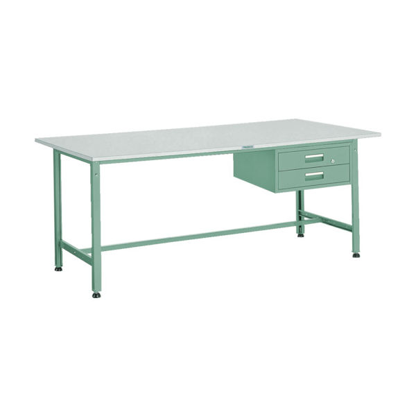 トラスコ中山 TRUSCO 軽荷重作業台(300kg)AE型 1800X900XH740 2段引出付 グリーン色 RAE-1809F2 1台（直送品）