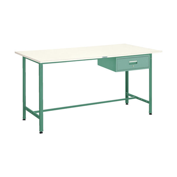 TRUSCO 軽荷重立作業台(300kg)HAE型 1800X900XH900 1段引出付 グリーン色 HAE-1809F1 1台（直送品）