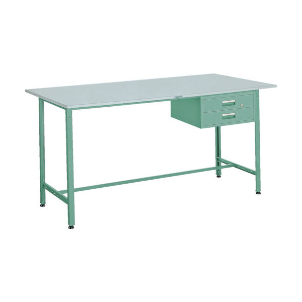 TRUSCO 軽荷重立作業台(300kg)HAE型 900X600XH900 2段引出付 グリーン色 HRAE-0960F2 1台（直送品）