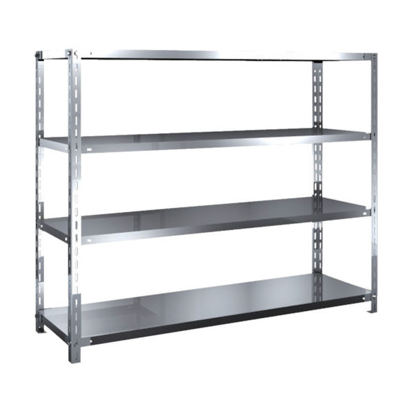 トラスコ中山 TRUSCO ステンレス棚 SUS430製軽量棚 1500XD450XH1200 天地4段 SU4-4544 1台(1個)（直送品）