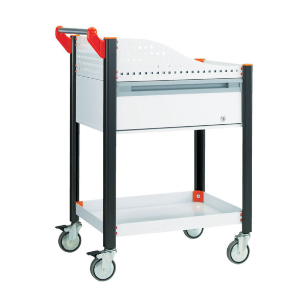 トラスコ中山 TRUSCO カスタムワゴン 深型1段引出・浅棚板付 ホワイト TAC-648ADR-W 1台 336-1594（直送品）