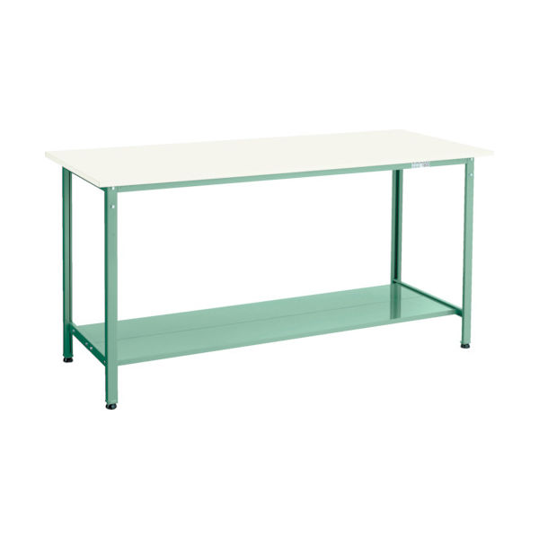 TRUSCO 軽荷重立作業台(300kg)HAE型 1800X750XH900 下棚2枚付 グリーン色 HAE-1800LT2 1台（直送品）