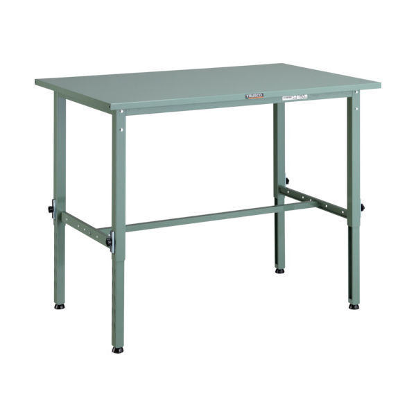 TRUSCO 軽荷重作業台高さ調節式(150kg)AEM型 900X600XH650~950 基本タイプ グリーン色 SAEM-0960（直送品）